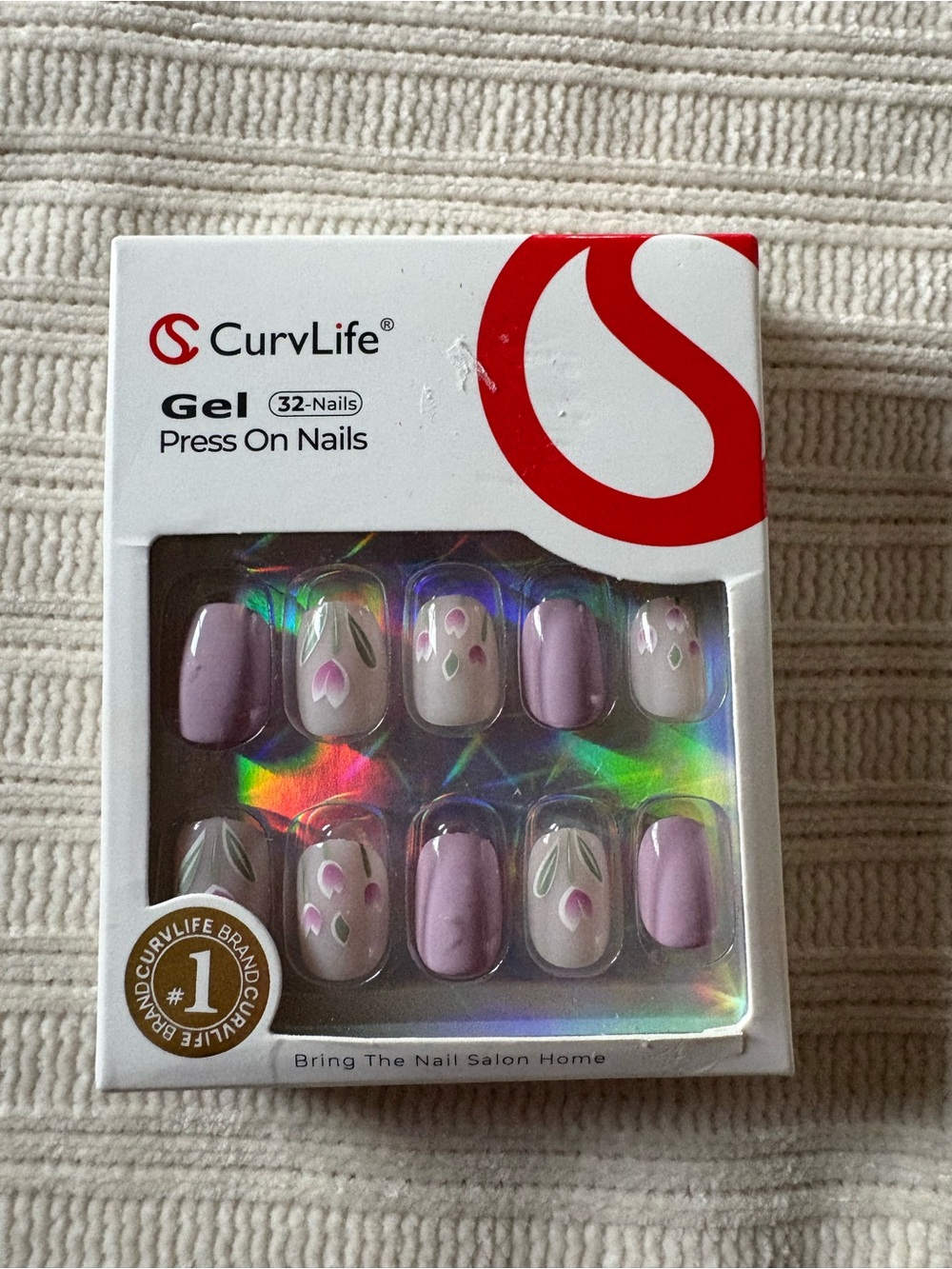 Curvlife Gel Press On Nails - Lavender Floral Set - Picture 2 of 7